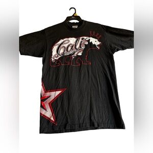 CALI INK MEN’S LARGE GRIZZLY KING BEAR PRINT T-SHIRT SZ XL